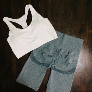 Seamless 3D Yoga Biker Shorts & Crop Top Set